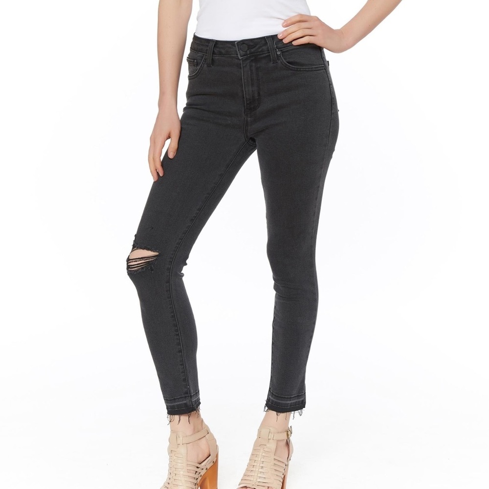 Just black high rise charcoal grey jeans sz 24
